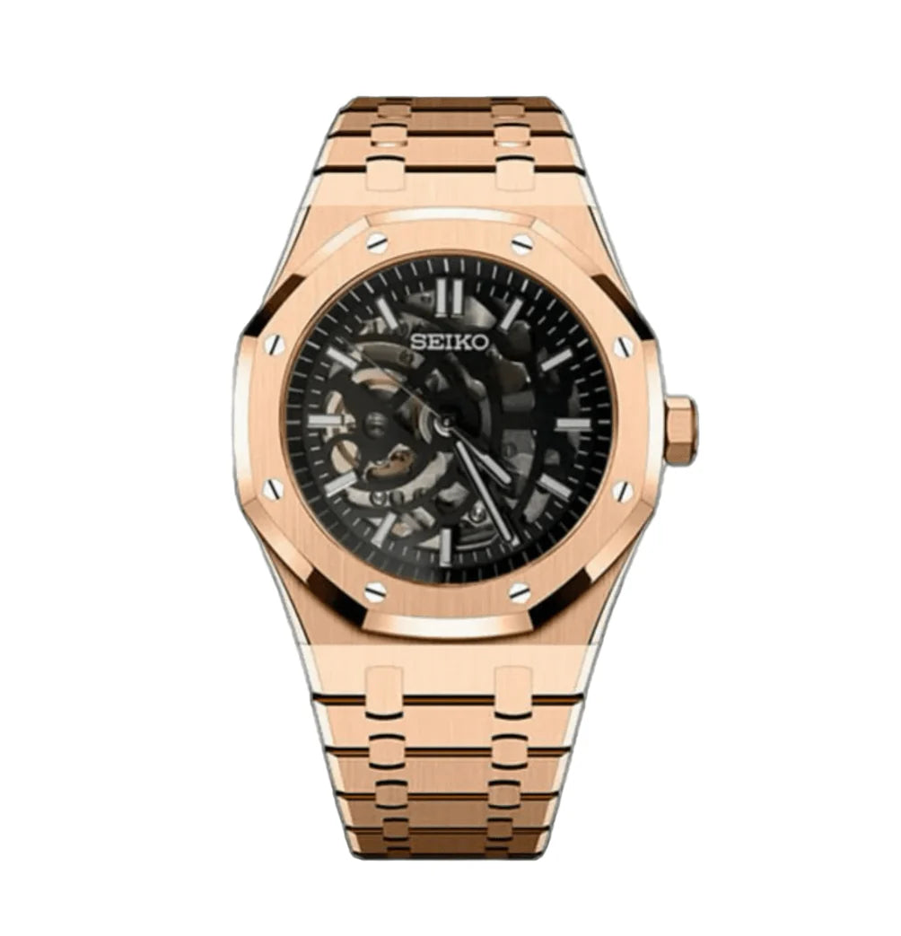 Seiko Royal Oak Mod Rose Gold Skeleton