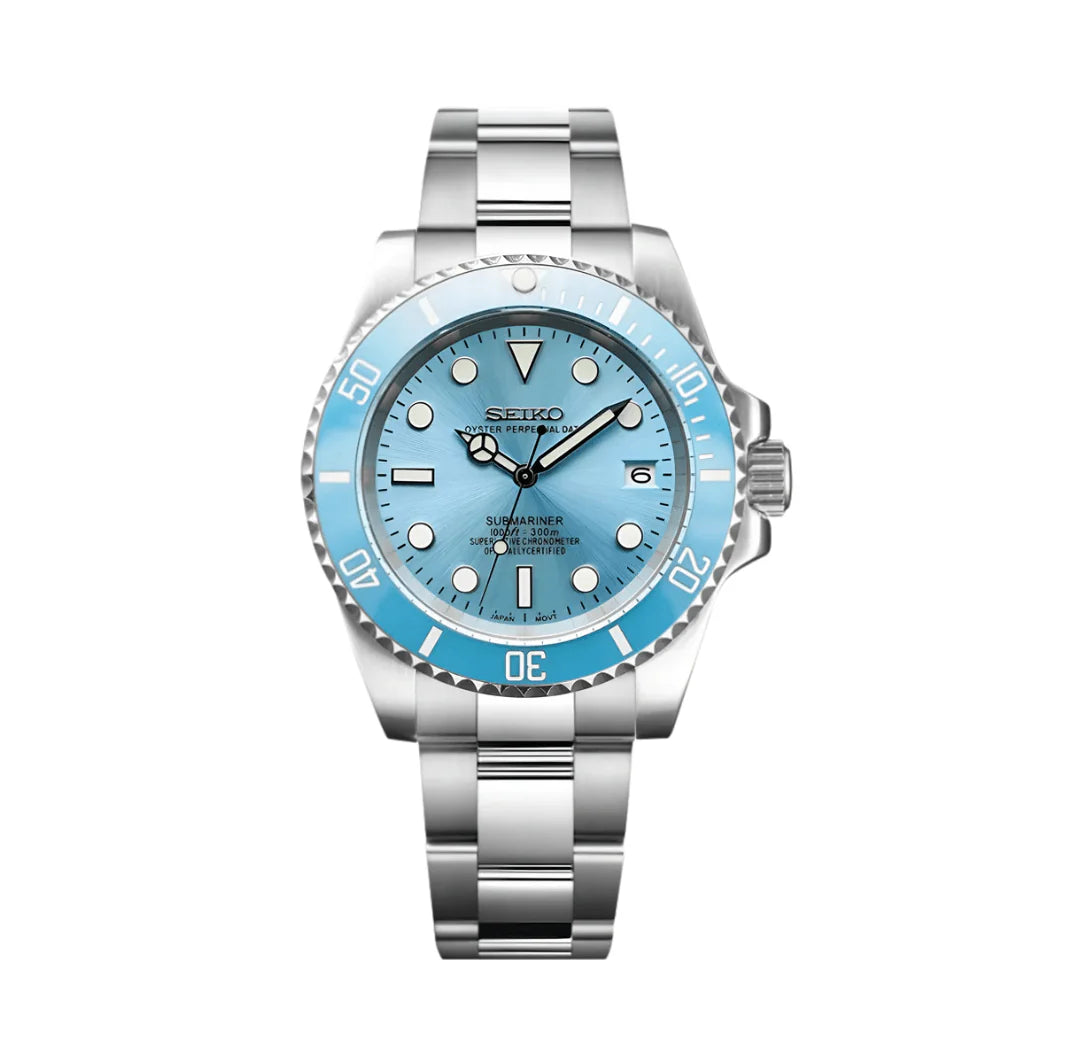 Seiko Submariner Mod - Baby Blue