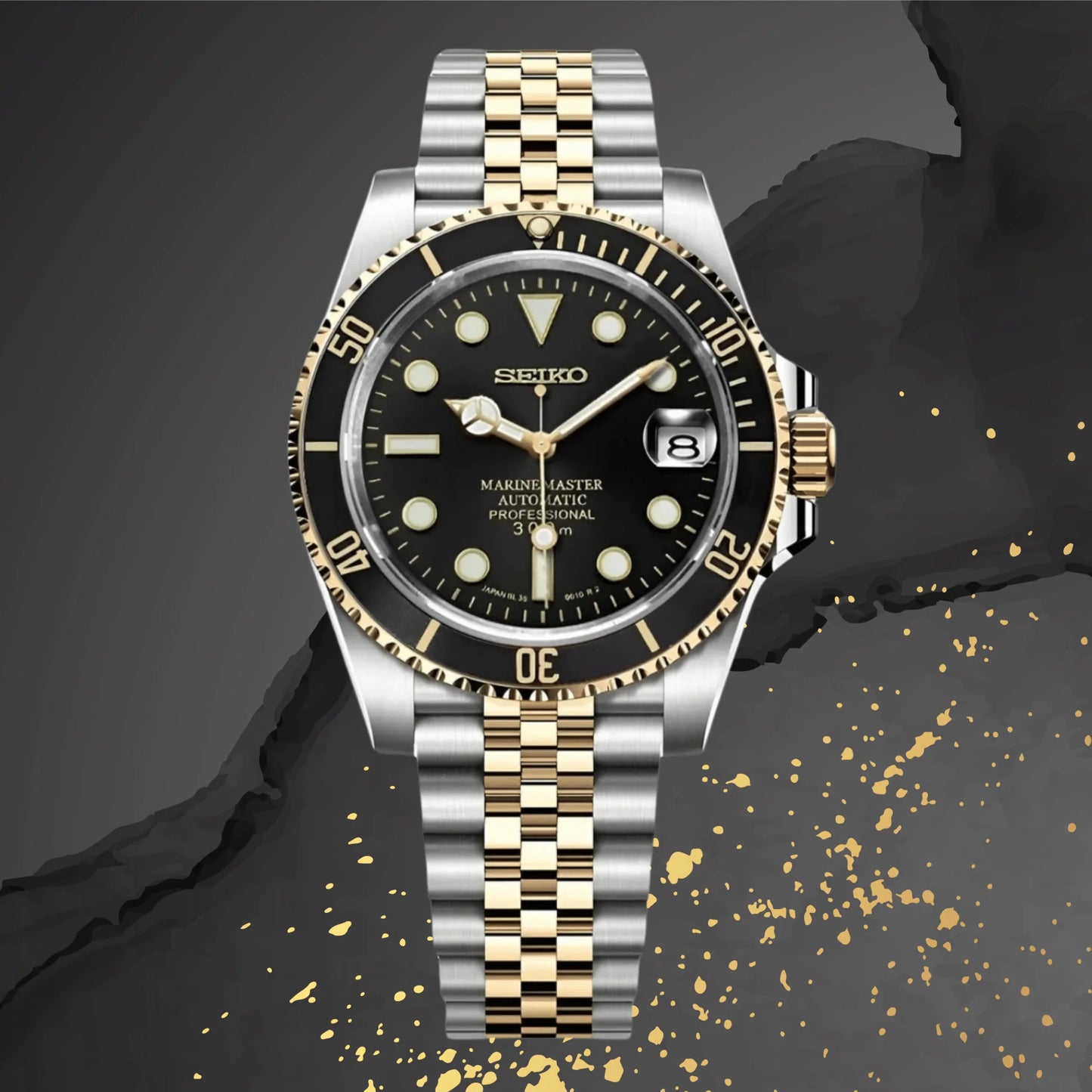 Seiko Submariner Mod Two Tone - Black