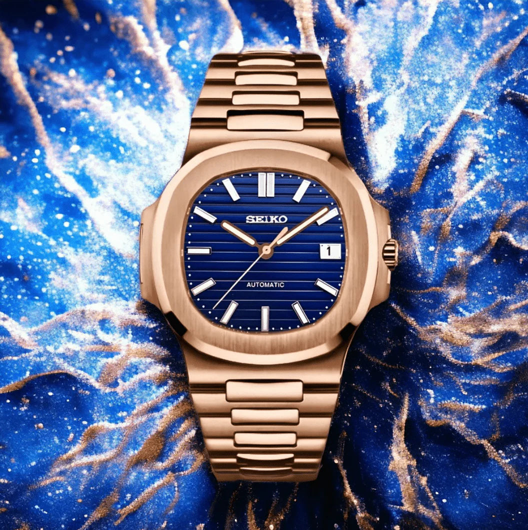 Seiko Nautilus Mod Rose Gold - Blue